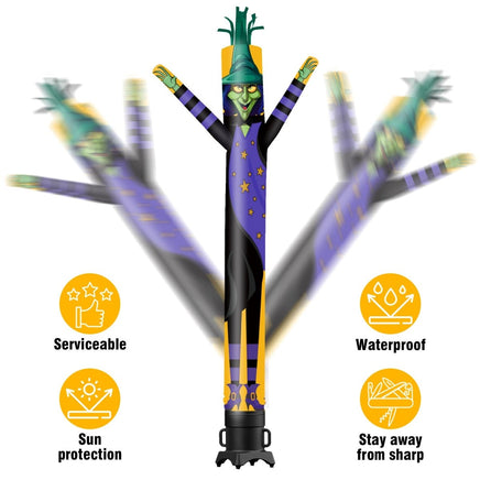 6 10 15 20FT Tall Halloween Witch Waving Inflatable Tube Man(Blower Not Included) - goodeny