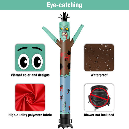 6 10 15 20FT Tall Halloween Zombie Waving Inflatable Tube Man(Blower Not Included) - goodeny