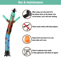 6 10 15 20FT Tall Halloween Zombie Waving Inflatable Tube Man(Blower Not Included) - goodeny