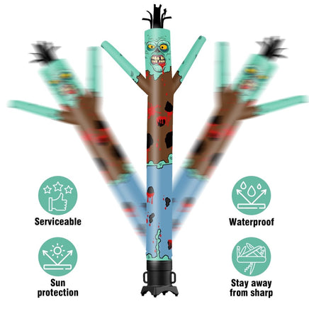 6 10 15 20FT Tall Halloween Zombie Waving Inflatable Tube Man(Blower Not Included) - goodeny