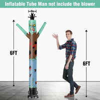 6 10 15 20FT Tall Halloween Zombie Waving Inflatable Tube Man(Blower Not Included) - goodeny