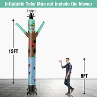 6 10 15 20FT Tall Halloween Zombie Waving Inflatable Tube Man(Blower Not Included) - goodeny