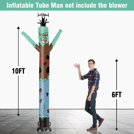 6 10 15 20FT Tall Halloween Zombie Waving Inflatable Tube Man(Blower Not Included) - goodeny