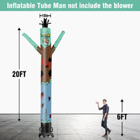 6 10 15 20FT Tall Halloween Zombie Waving Inflatable Tube Man(Blower Not Included) - goodeny