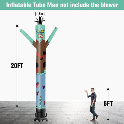 6 10 15 20FT Tall Halloween Zombie Waving Inflatable Tube Man(Blower Not Included) - goodeny