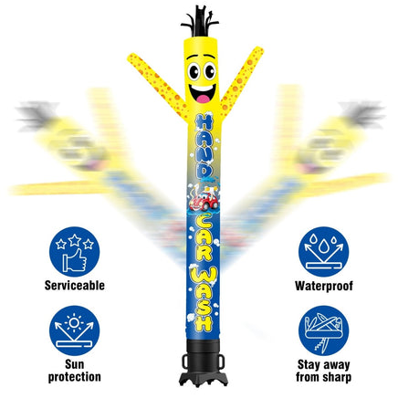 6 10 15 20FT Tall Hand Car Wash Waving Inflatable Tube Man(Blower Not Included) - goodeny