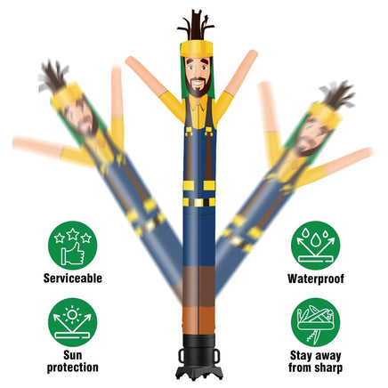 6 10 15 20FT Tall Handyman Waving Inflatable Tube Man(Blower Not Included) - goodeny