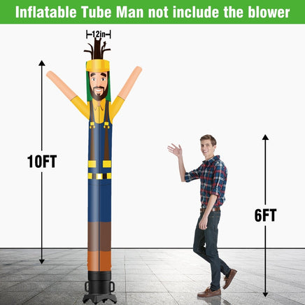 6 10 15 20FT Tall Handyman Waving Inflatable Tube Man(Blower Not Included) - goodeny