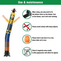 6 10 15 20FT Tall Handyman Waving Inflatable Tube Man(Blower Not Included) - goodeny