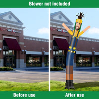 6 10 15 20FT Tall Handyman Waving Inflatable Tube Man(Blower Not Included) - goodeny