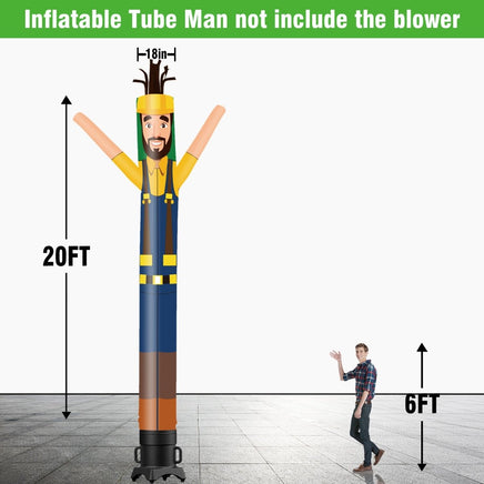 6 10 15 20FT Tall Handyman Waving Inflatable Tube Man(Blower Not Included) - goodeny