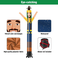 6 10 15 20FT Tall Handyman Waving Inflatable Tube Man(Blower Not Included) - goodeny