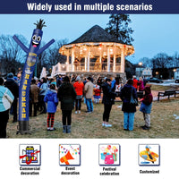 6 10 15 20FT Tall Hanukkah Waving Inflatable Tube Man(Blower Not Included) - goodeny