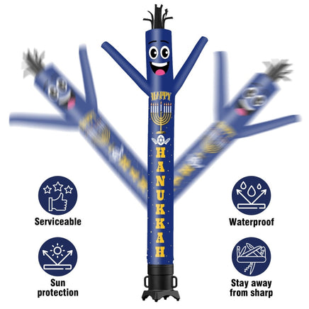 6 10 15 20FT Tall Hanukkah Waving Inflatable Tube Man(Blower Not Included) - goodeny