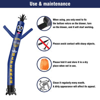 6 10 15 20FT Tall Hanukkah Waving Inflatable Tube Man(Blower Not Included) - goodeny