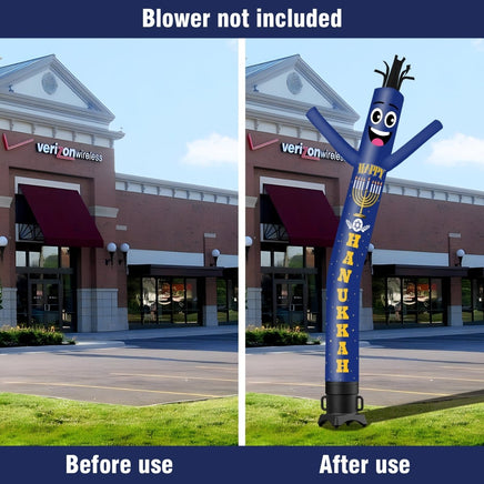6 10 15 20FT Tall Hanukkah Waving Inflatable Tube Man(Blower Not Included) - goodeny