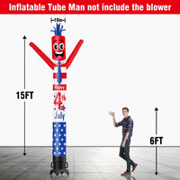 6 10 15 20FT Tall Happy 4th of July Waving Inflatable Tube Man(Blower Not Included) - goodeny