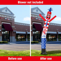 6 10 15 20FT Tall Happy 4th of July Waving Inflatable Tube Man(Blower Not Included) - goodeny