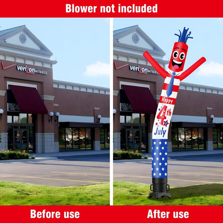 6 10 15 20FT Tall Happy 4th of July Waving Inflatable Tube Man(Blower Not Included) - goodeny