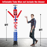 6 10 15 20FT Tall Happy 4th of July Waving Inflatable Tube Man(Blower Not Included) - goodeny