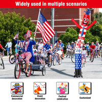 6 10 15 20FT Tall Happy 4th of July Waving Inflatable Tube Man(Blower Not Included) - goodeny