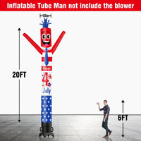 6 10 15 20FT Tall Happy 4th of July Waving Inflatable Tube Man(Blower Not Included) - goodeny