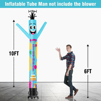 6 10 15 20FT Tall Happy Birthday Waving Inflatable Tube Man(Blower Not Included) - goodeny
