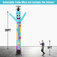 6 10 15 20FT Tall Happy Birthday Waving Inflatable Tube Man(Blower Not Included) - goodeny