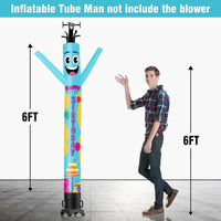 6 10 15 20FT Tall Happy Birthday Waving Inflatable Tube Man(Blower Not Included) - goodeny