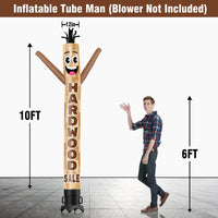 6 10 15 20FT Tall Hard Wood Sale Waving Inflatable Tube Man(Blower Not Included) - goodeny