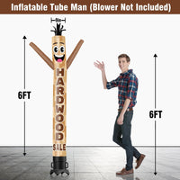 6 10 15 20FT Tall Hard Wood Sale Waving Inflatable Tube Man(Blower Not Included) - goodeny