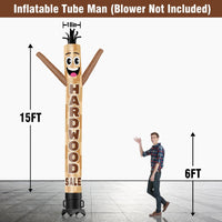 6 10 15 20FT Tall Hard Wood Sale Waving Inflatable Tube Man(Blower Not Included) - goodeny