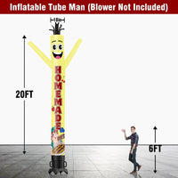6 10 15 20FT Tall Homemade Pies Waving Inflatable Tube Man(Blower Not Included) - goodeny