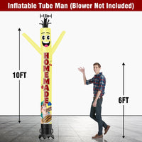 6 10 15 20FT Tall Homemade Pies Waving Inflatable Tube Man(Blower Not Included) - goodeny