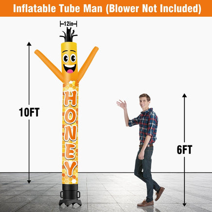 6 10 15 20FT Tall Honey Waving Inflatable Tube Man(Blower Not Included) - goodeny