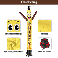 6 10 15 20FT Tall Honey Waving Inflatable Tube Man(Blower Not Included) - goodeny