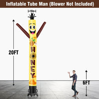 6 10 15 20FT Tall Honey Waving Inflatable Tube Man(Blower Not Included) - goodeny