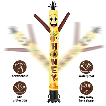 6 10 15 20FT Tall Honey Waving Inflatable Tube Man(Blower Not Included) - goodeny