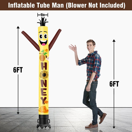 6 10 15 20FT Tall Honey Waving Inflatable Tube Man(Blower Not Included) - goodeny