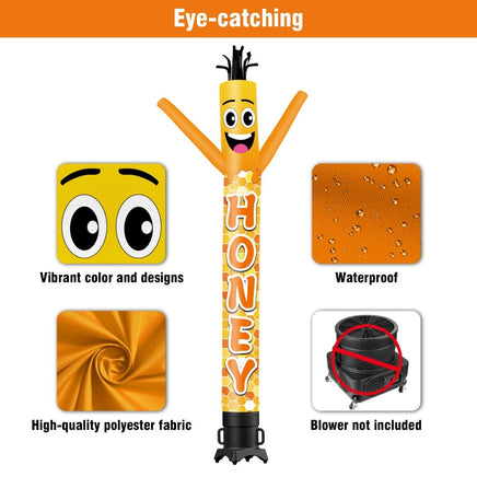 6 10 15 20FT Tall Honey Waving Inflatable Tube Man(Blower Not Included) - goodeny