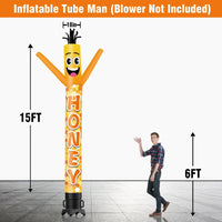 6 10 15 20FT Tall Honey Waving Inflatable Tube Man(Blower Not Included) - goodeny