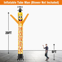 6 10 15 20FT Tall Honey Waving Inflatable Tube Man(Blower Not Included) - goodeny