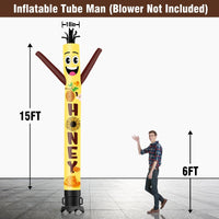 6 10 15 20FT Tall Honey Waving Inflatable Tube Man(Blower Not Included) - goodeny