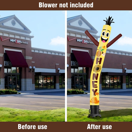 6 10 15 20FT Tall Honey Waving Inflatable Tube Man(Blower Not Included) - goodeny