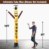 6 10 15 20FT Tall Honey Waving Inflatable Tube Man(Blower Not Included) - goodeny