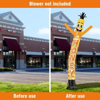 6 10 15 20FT Tall Honey Waving Inflatable Tube Man(Blower Not Included) - goodeny