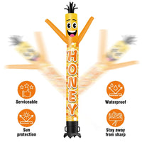 6 10 15 20FT Tall Honey Waving Inflatable Tube Man(Blower Not Included) - goodeny
