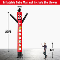 6 10 15 20FT Tall Hookah Waving Inflatable Tube Man(Blower Not Included) - goodeny