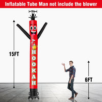 6 10 15 20FT Tall Hookah Waving Inflatable Tube Man(Blower Not Included) - goodeny