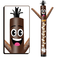 6 10 15 20FT Tall Hot Chocolate Brown Waving Inflatable Tube Man(Blower Not Included) - goodeny